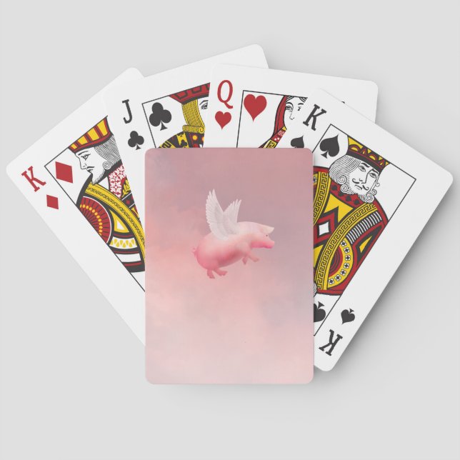 Flying Pig Bicycle Playing Cards (Back)