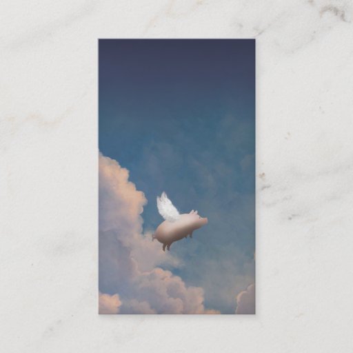 Customizable flying pig business card