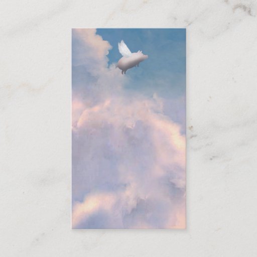 Customizable flying pig business card