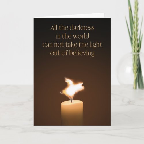 Flying Pig Candle Flame Card