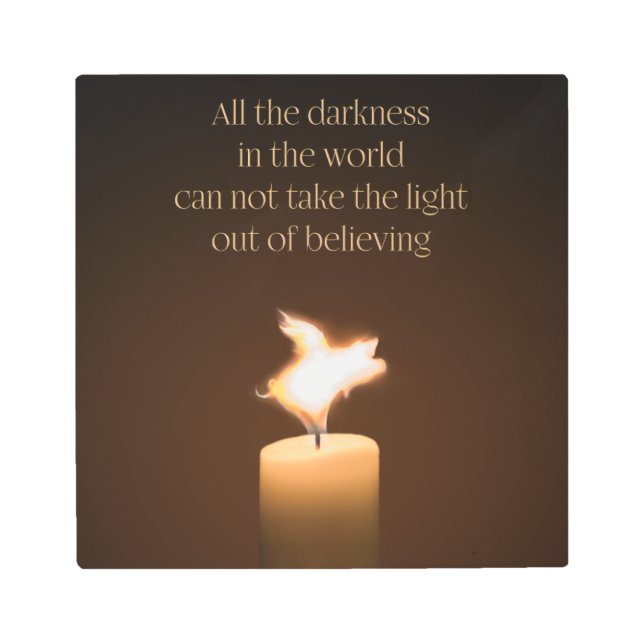 Flying Pig Candle Flame Metal Print (Front)