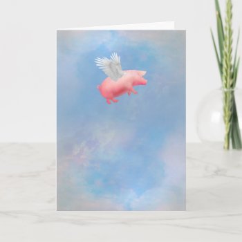 Flying Pig Card by pigswing at Zazzle