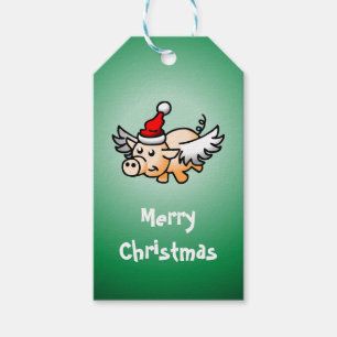 Flying Pig Christmas Gift Tag
