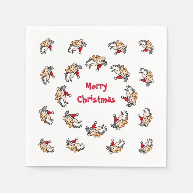 Flying Pig Christmas Napkins (Front)