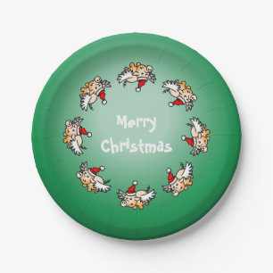 Flying Pig Christmas Paper Plates
