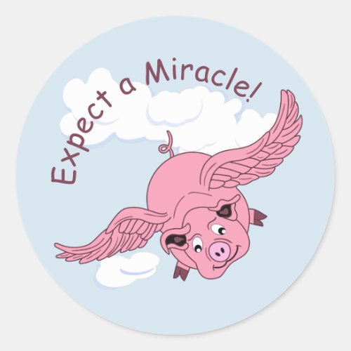 Flying Pig Classic Round Sticker