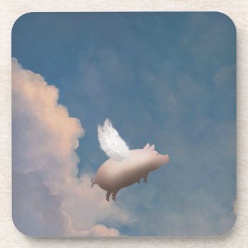 Flying Pig Coasters by pigswingproductions at Zazzle