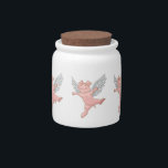 Flying Pig Cookie Jar<br><div class="desc">Reproduced from an original digital illustration of a flying pig.</div>