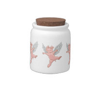 Personalized Flying Pig Theme Cookie Jar - The Glass Fox