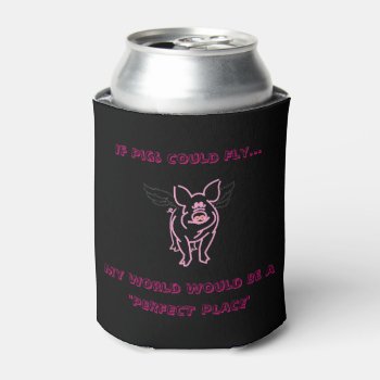 Flying Pig Custom Can Cooler by PinkDaisyCreations at Zazzle