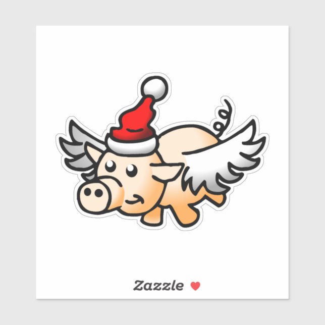 Flying Pig Custom Cut Vinyl Sticker (Sheet)