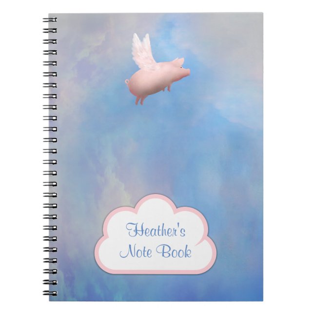 Flying Pig Customizable Note Book (Front)