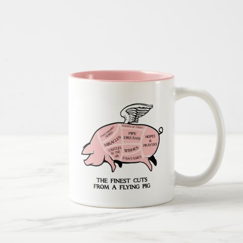 Flying Pig Cut Diagram Two_Tone Coffee Mug