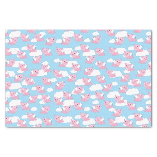 Flying Pig Cute 1st Birthday Party Tissue Paper