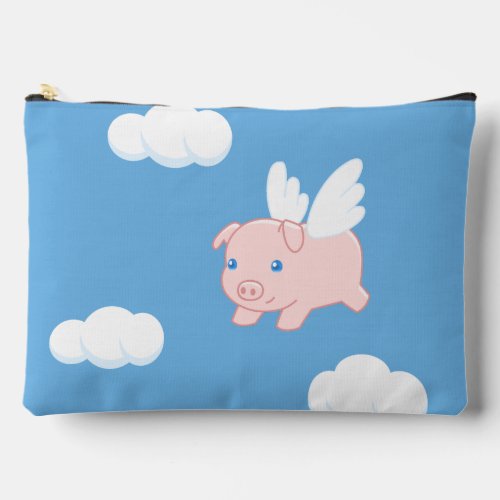 Flying Pig _ Cute Piglet with Wings Accessory Pouch