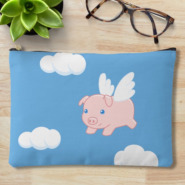 Flying Pig - Cute Piglet with Wings Accessory Pouch (Creator Uploaded)