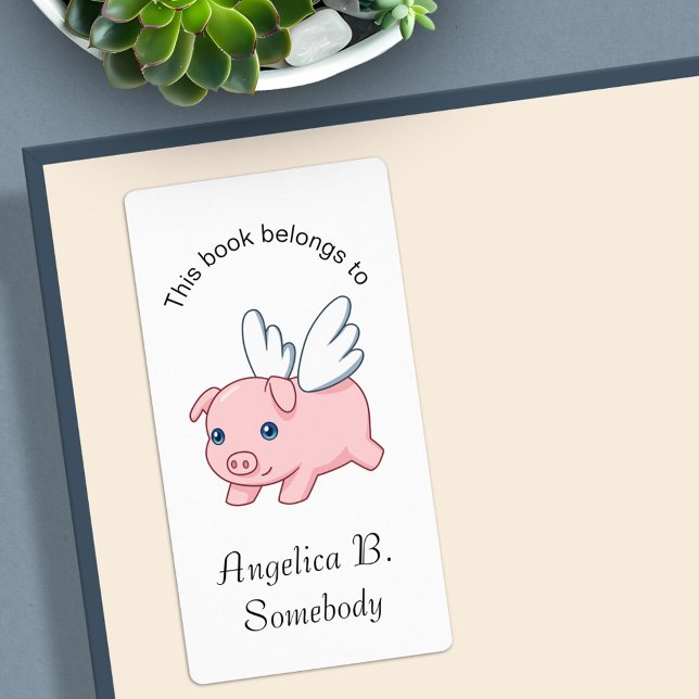Flying Pig - Cute Piglet with Wings Bookplate (Creator Uploaded)