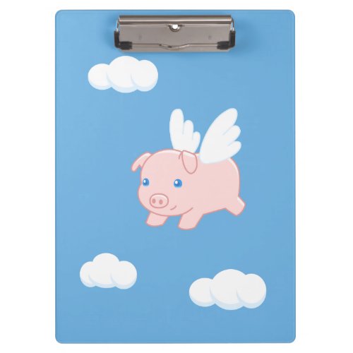 Flying Pig _ Cute Piglet with Wings Clipboard