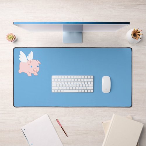 Flying Pig _ Cute Piglet with Wings Desk Mat