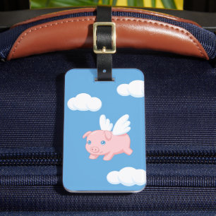 Flying Pig - Cute Piglet with Wings Luggage Tag