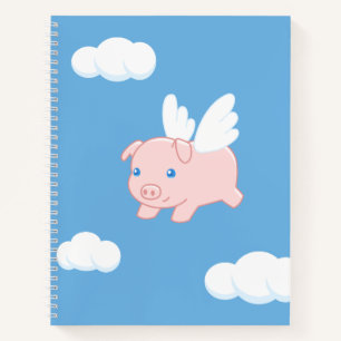 Flying Pig - Cute Piglet with Wings Notebook