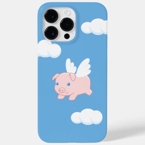 Flying Pig _ Cute Piglet with Wings on Blue Case_Mate iPhone 14 Pro Max Case