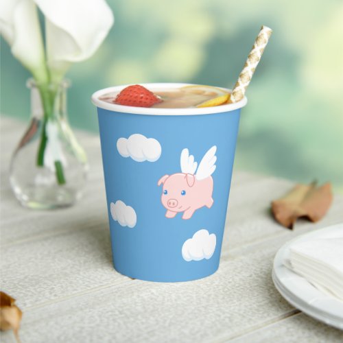 Flying Pig _ Cute Piglet with Wings Paper Cups