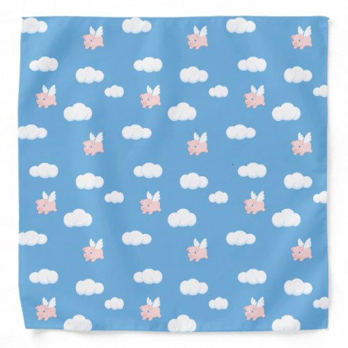 Flying Pig Cute Piglet with Wings Pattern Bandana
