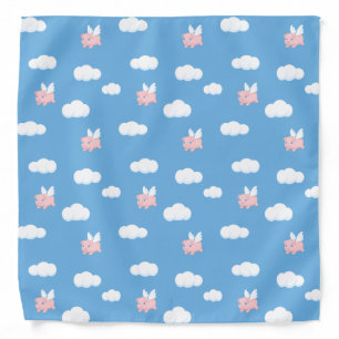 Flying Pig Cute Piglet with Wings Pattern Bandana