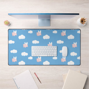 Flying Pig Cute Piglet with Wings Pattern Desk Mat