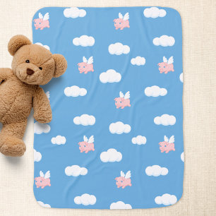 Flying Pig - Cute Piglet with Wings Receiving Blanket