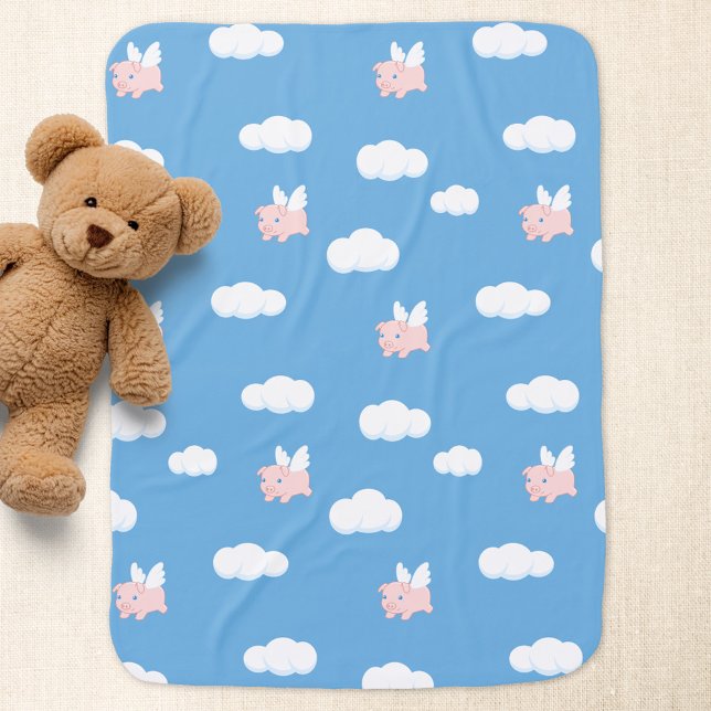 Flying Pig - Cute Piglet with Wings Receiving Blanket (Creator Uploaded)