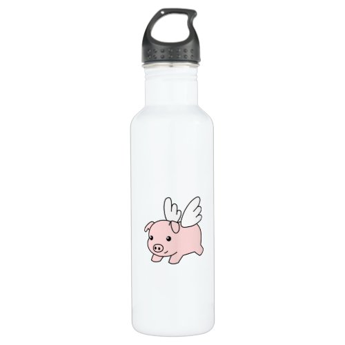 Flying Pig _ Cute Piglet with Wings Stainless Steel Water Bottle