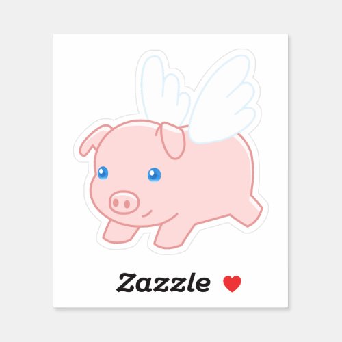 Flying Pig _ Cute Piglet with Wings Sticker