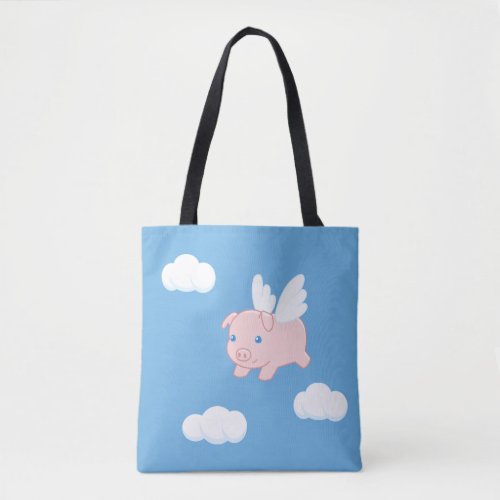 Flying Pig _ Cute Piglet with Wings Tote Bag