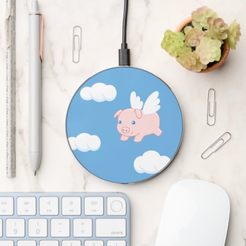 Flying Pig _ Cute Piglet with Wings Wireless Charger