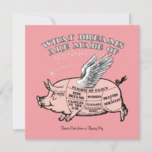 Flying Pig Cuts Diagram Thank You Card