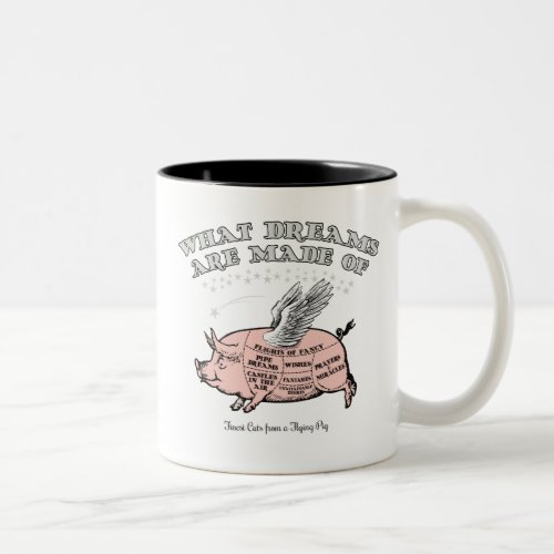 Flying Pig Cuts Diagram Two_Tone Coffee Mug
