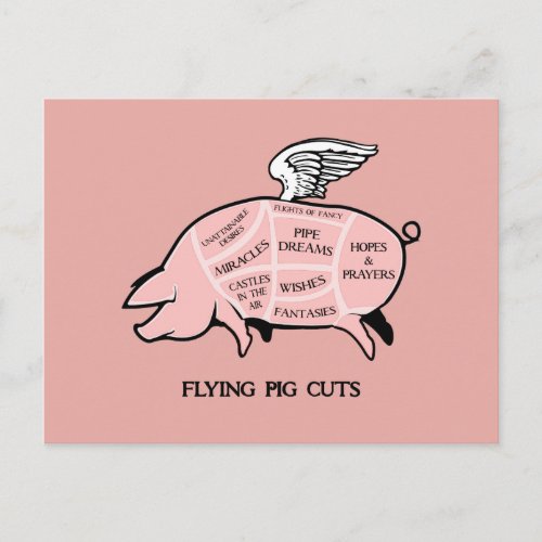 Flying Pig Cuts Postcard