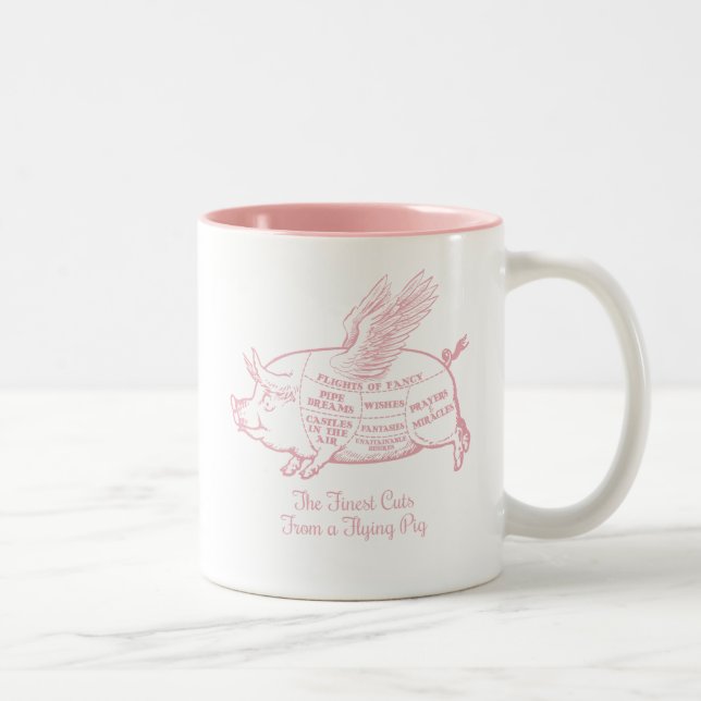 Flying Pig Cuts Two-Tone Coffee Mug (Right)