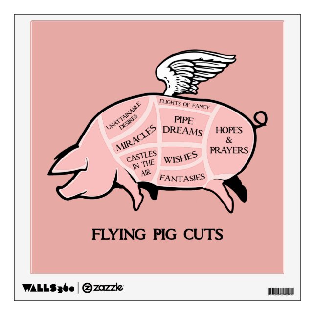 Flying Pig Cuts Wall Decal (Front)