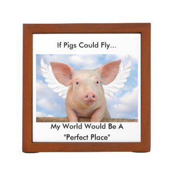 Flying Pig Desk Organizer by PinkDaisyCreations at Zazzle