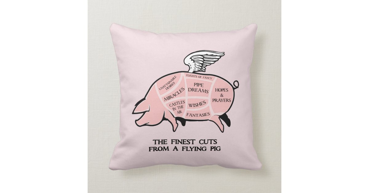 Flying Pig Diagram Throw Pillow Zazzle Com