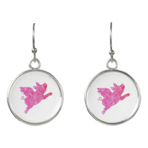 Flying Pig Earrings, Flying pig Gifts, Pig Earrings