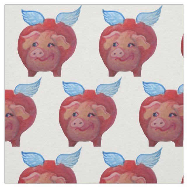 flying pig fabric (Swatch)