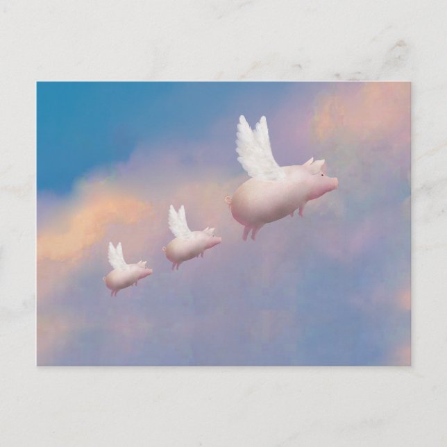 flying pig family postcard (Front)