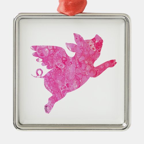 flying pig gifts loves pigs Flying Pig Metal Ornament