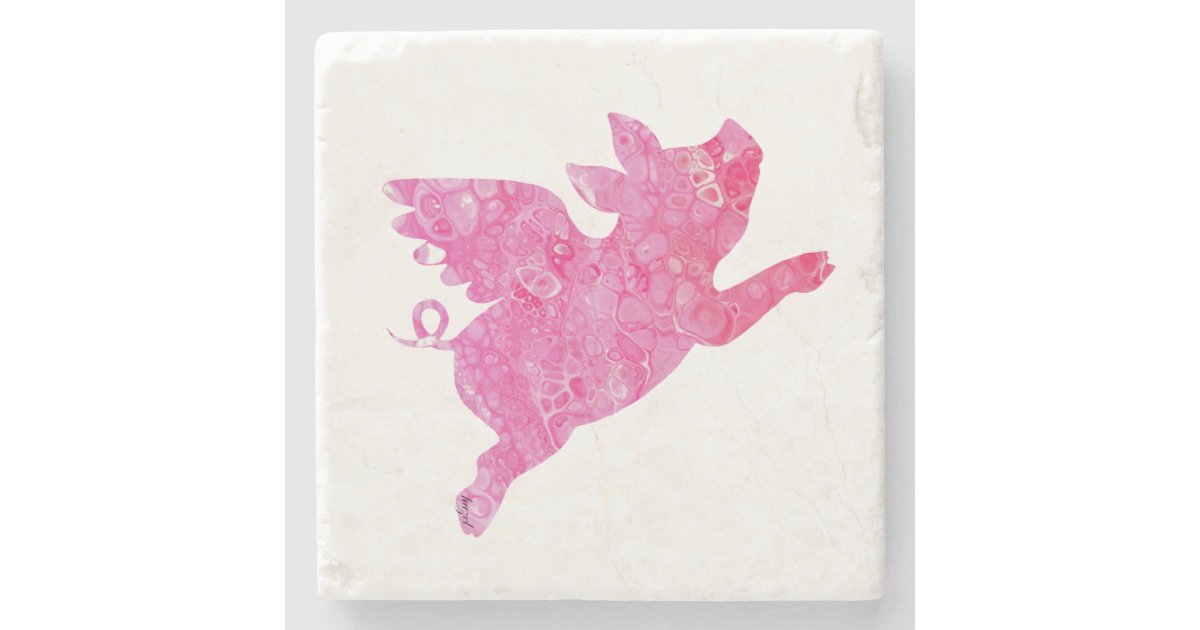 Flying Pig Gifts, When pigs fly, Flying Pig, Pig, Stone Coaster Zazzle