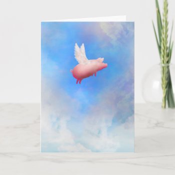 Flying Pig-greeting Card by pigswing at Zazzle