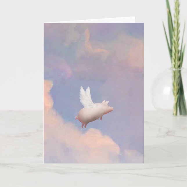 flying pig greeting card (Front)